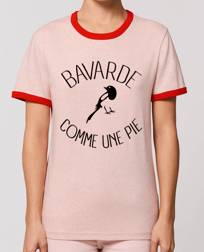T-Shirt Contrasté Unisexe Stanley RINGER Bavarde comme une Pie por Freeyourshirt.com