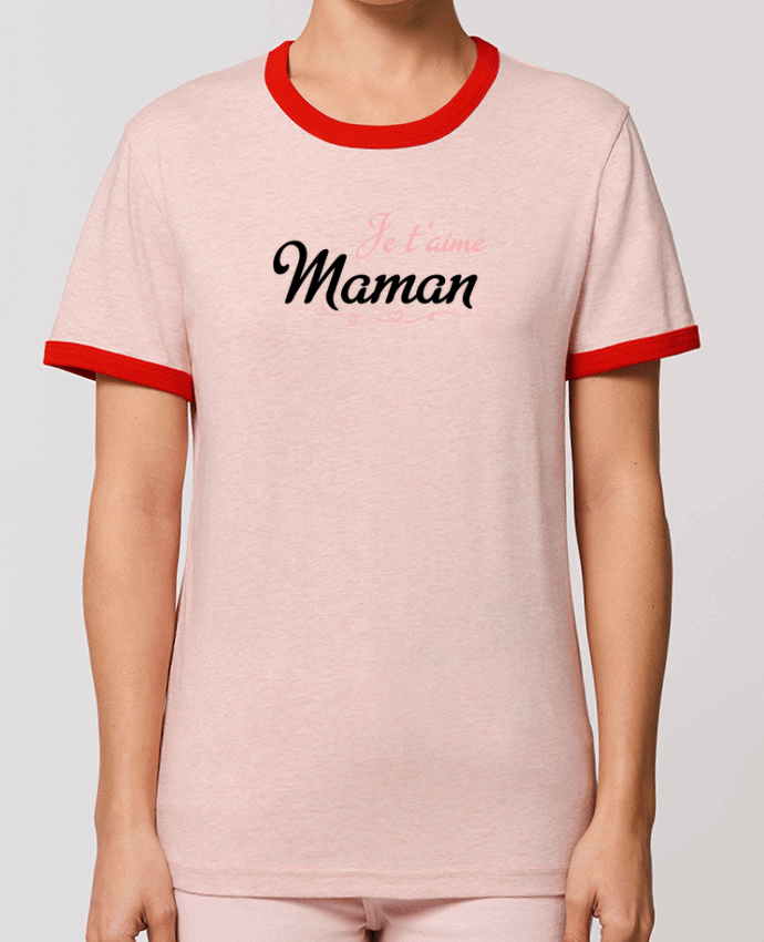 T-Shirt Contrasté Unisexe Stanley RINGER Je t'aime Maman por tunetoo