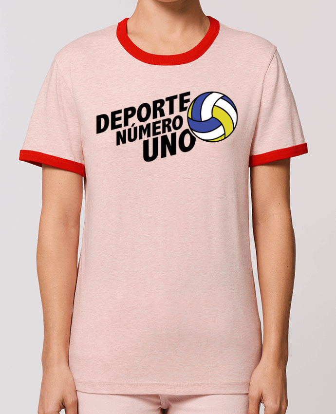 T-Shirt Contrasté Unisexe Stanley RINGER Deporte Número Uno Volleyball by tunetoo