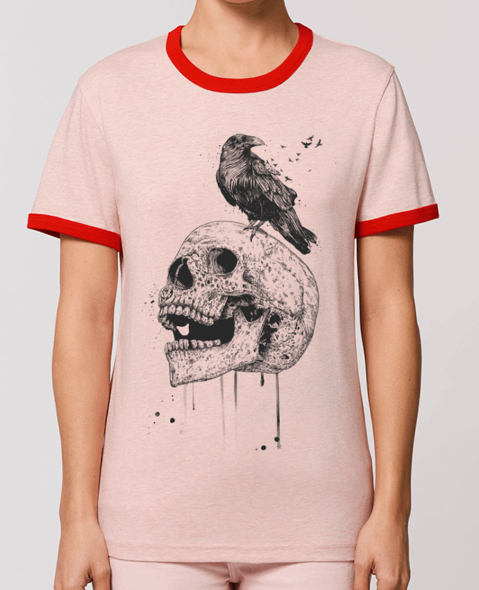 T-Shirt Contrasté Unisexe Stanley RINGER New skull (bw) by Balàzs Solti