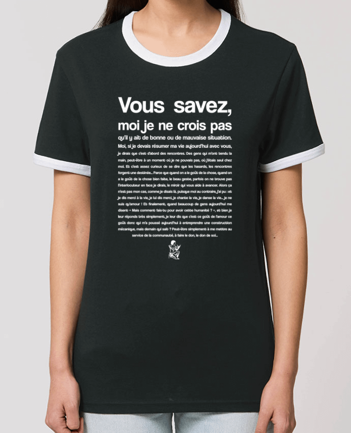 T-Shirt Contrasté Unisexe Stanley RINGER Citation Scribe Astérix por tunetoo