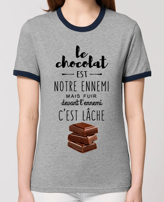 T-Shirt Contrasté Unisexe Stanley RINGER chocolat por DesignMe