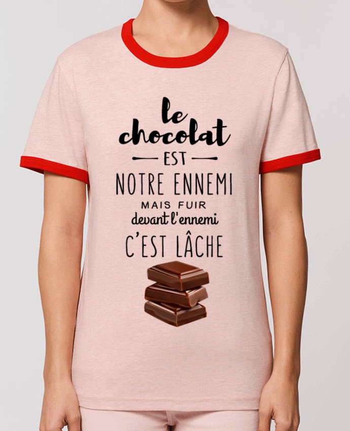 T-Shirt Contrasté Unisexe Stanley RINGER chocolat por DesignMe