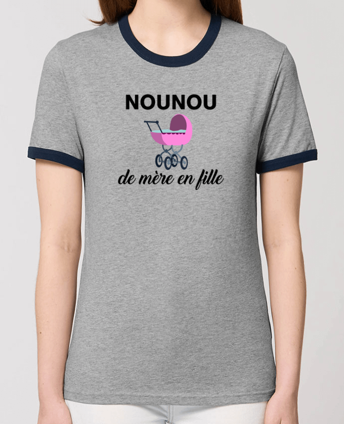 T-Shirt Contrasté Unisexe Stanley RINGER Nounou de mère en fille por tunetoo