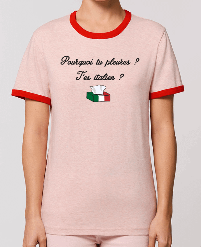 T-Shirt Contrasté Unisexe Stanley RINGER Italie Coupe du monde Troll by tunetoo