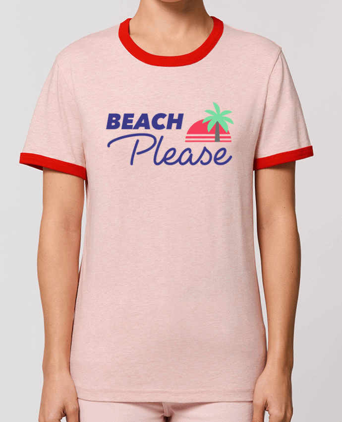 T-Shirt Contrasté Unisexe Stanley RINGER Beach please por Ruuud