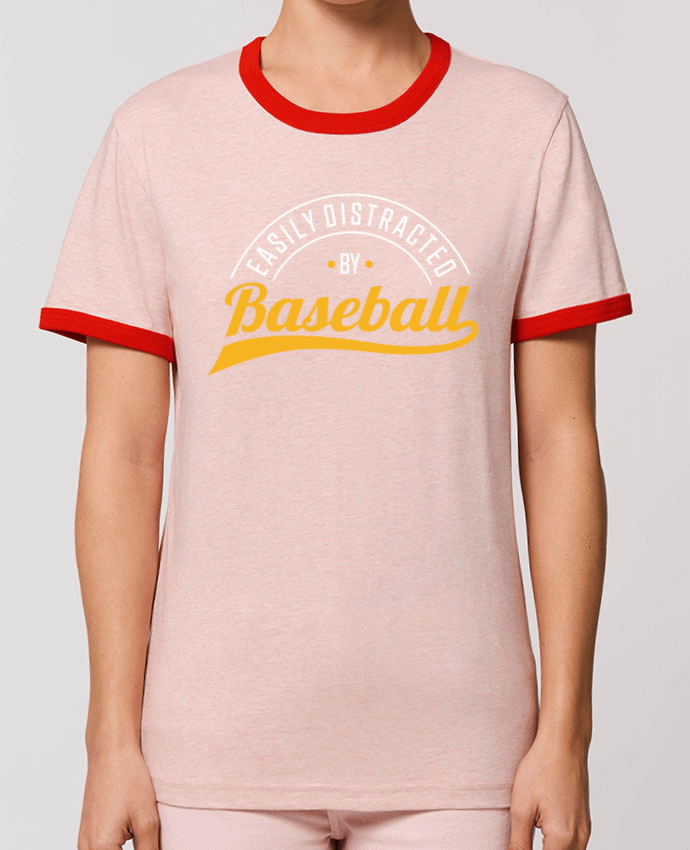 T-Shirt Contrasté Unisexe Stanley RINGER Distracted by Baseball por Original t-shirt