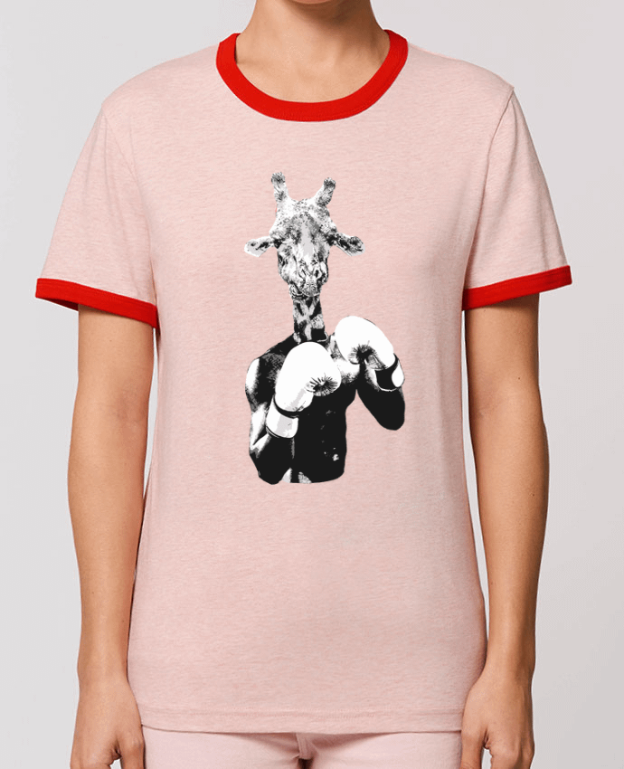 T-Shirt Contrasté Unisexe Stanley RINGER Girafe boxe por justsayin