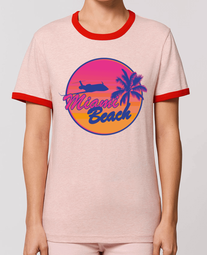 T-Shirt Contrasté Unisexe Stanley RINGER miami beach por Revealyou