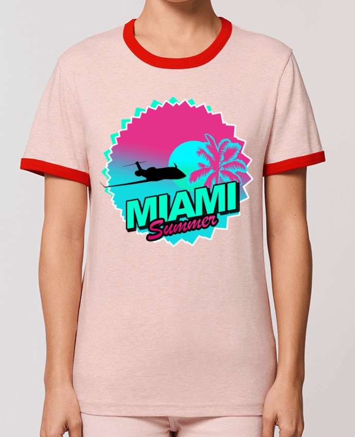 T-Shirt Contrasté Unisexe Stanley RINGER Miami summer por Revealyou