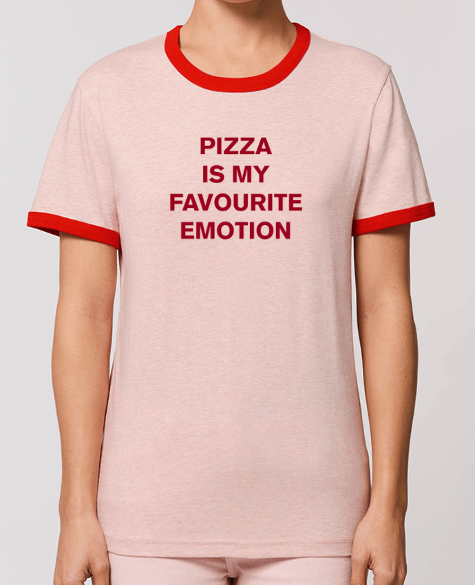 T-Shirt Contrasté Unisexe Stanley RINGER Pizza is my favourite emotion by tunetoo