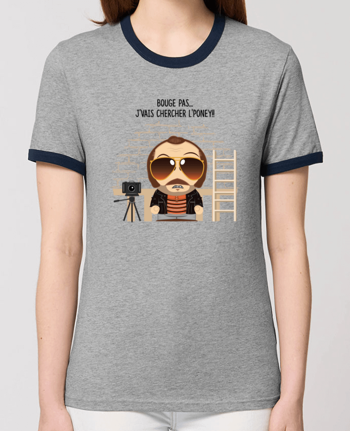 T-Shirt Contrasté Unisexe Stanley RINGER Claudy Focan et le Poney por PTIT MYTHO