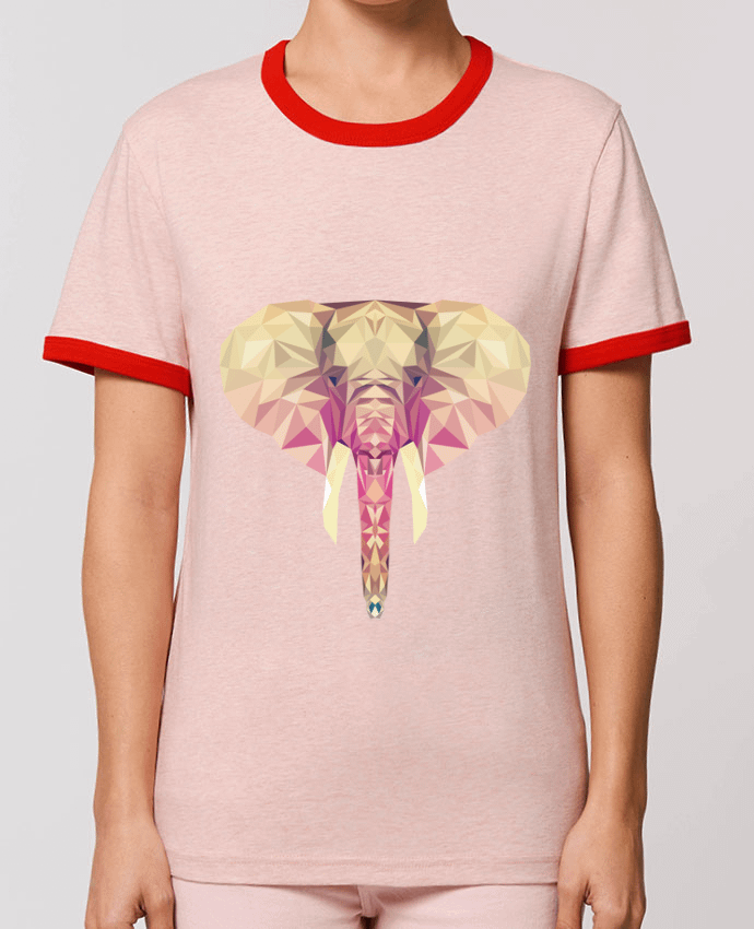 T-shirt Elefante poligonal par color indigo