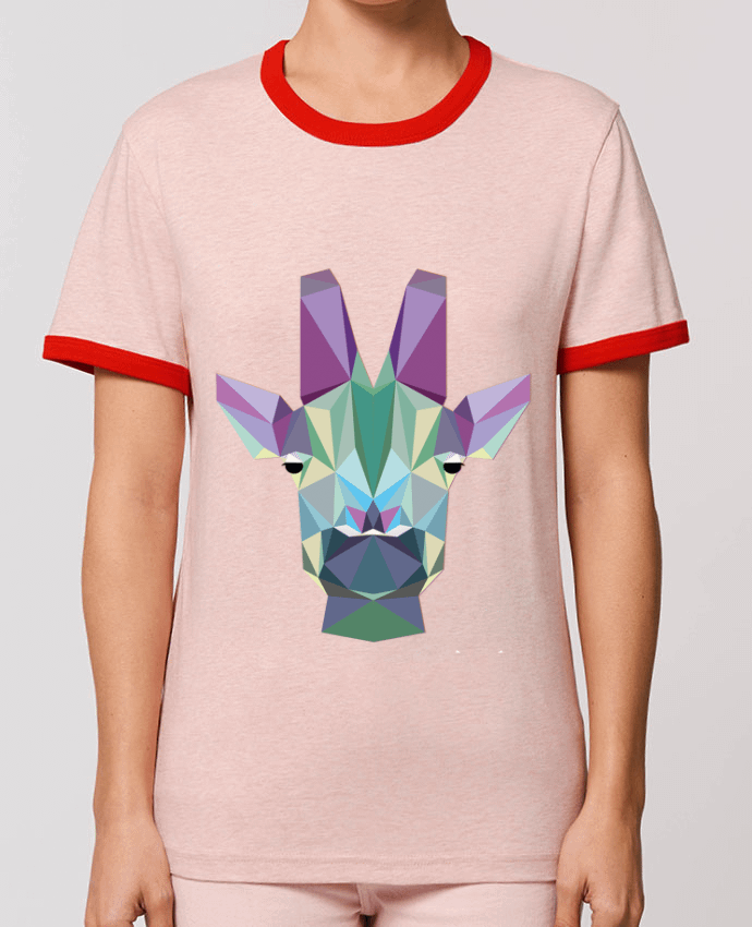 T-shirt Jirafa Poligonal par color indigo