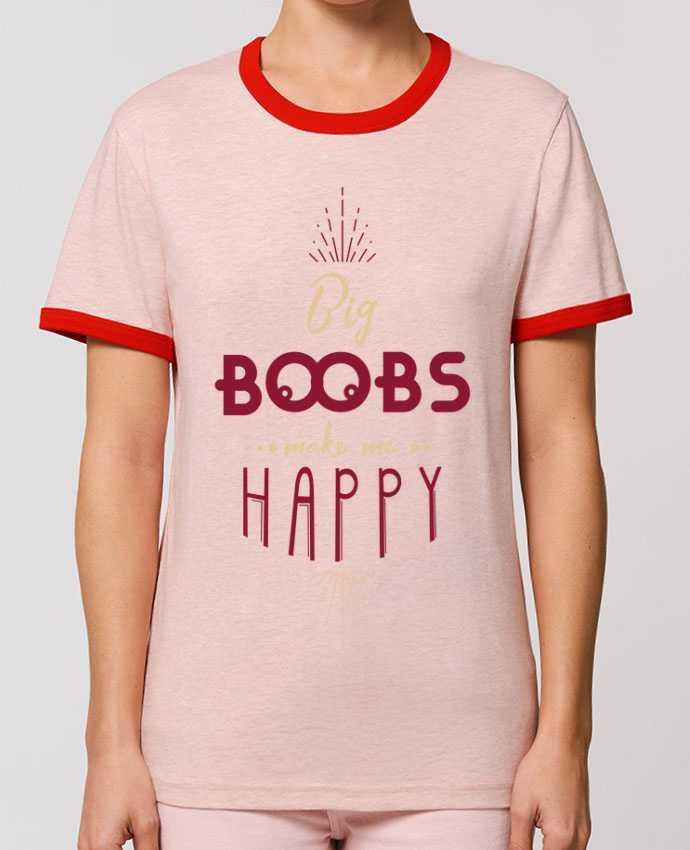 T-Shirt Contrasté Unisexe Stanley RINGER Big Boobs Make Me Happy por PTIT MYTHO
