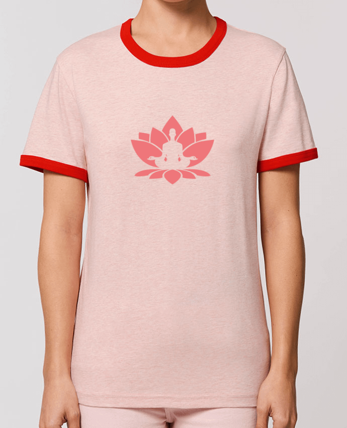 T-Shirt Contrasté Unisexe Stanley RINGER Yoga - Fleur méditation por tunetoo