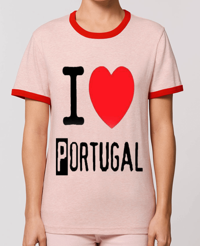T-Shirt Contrasté Unisexe Stanley RINGER I Love Portugal by HumourduPortugal