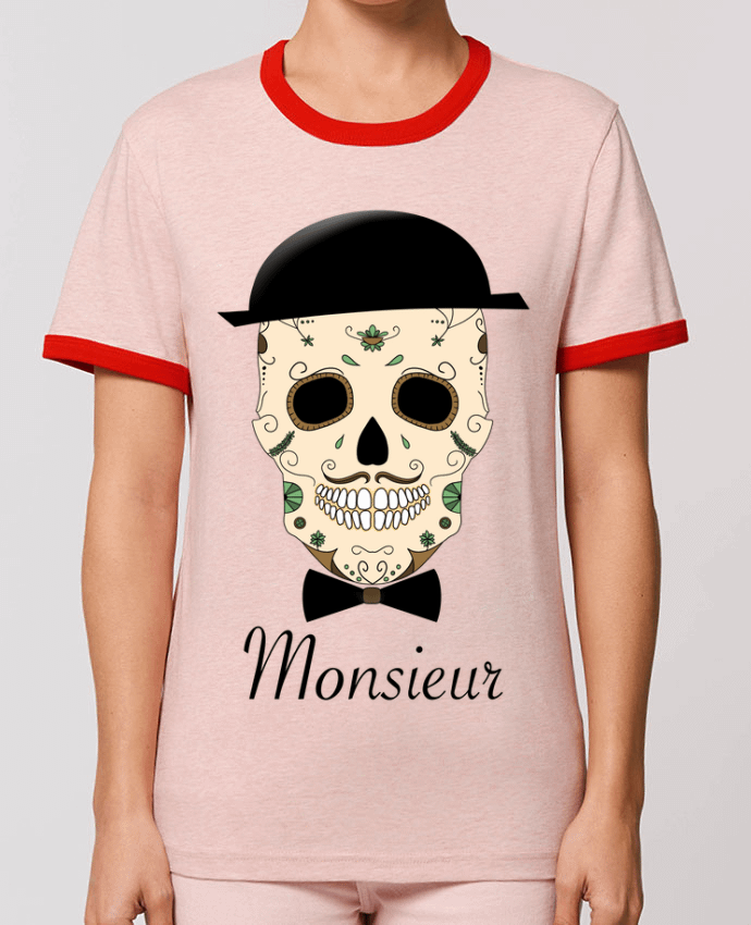 T-Shirt Contrasté Unisexe Stanley RINGER Calavera Monsieur by Mx ARTificiel