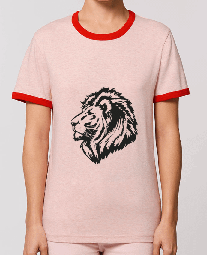T-Shirt Contrasté Unisexe Stanley RINGER Proud Tribal Lion por Eleana
