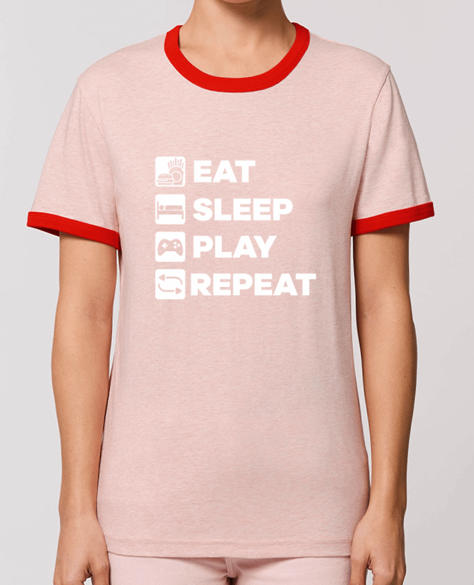 T-Shirt Contrasté Unisexe Stanley RINGER Eat Sleep Play Replay por tunetoo