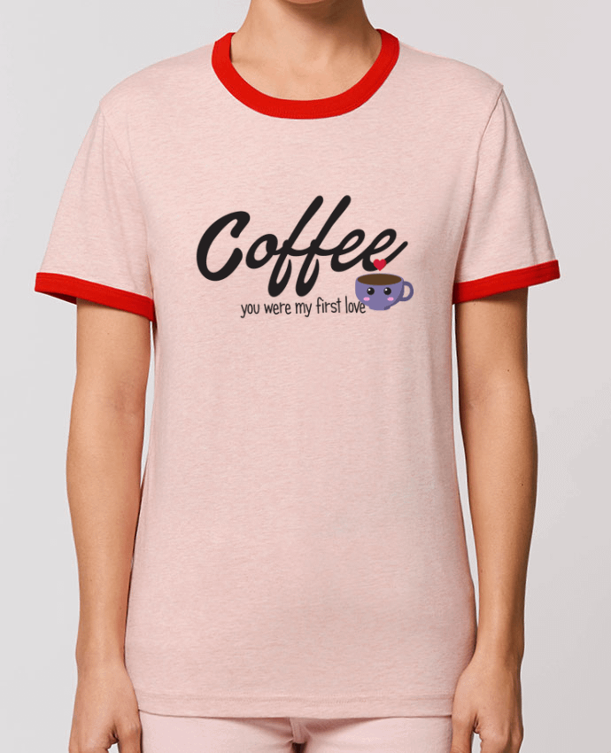 T-Shirt Contrasté Unisexe Stanley RINGER Coffee you were my first love por tunetoo