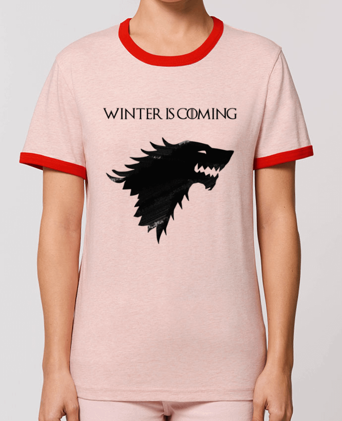 T-Shirt Contrasté Unisexe Stanley RINGER Winter is coming - Stark by tunetoo
