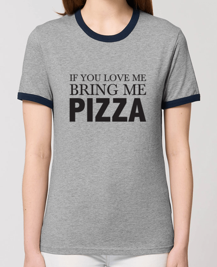 T-Shirt Contrasté Unisexe Stanley RINGER Bring me pizza por tunetoo