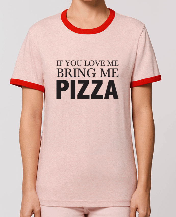 T-Shirt Contrasté Unisexe Stanley RINGER Bring me pizza by tunetoo