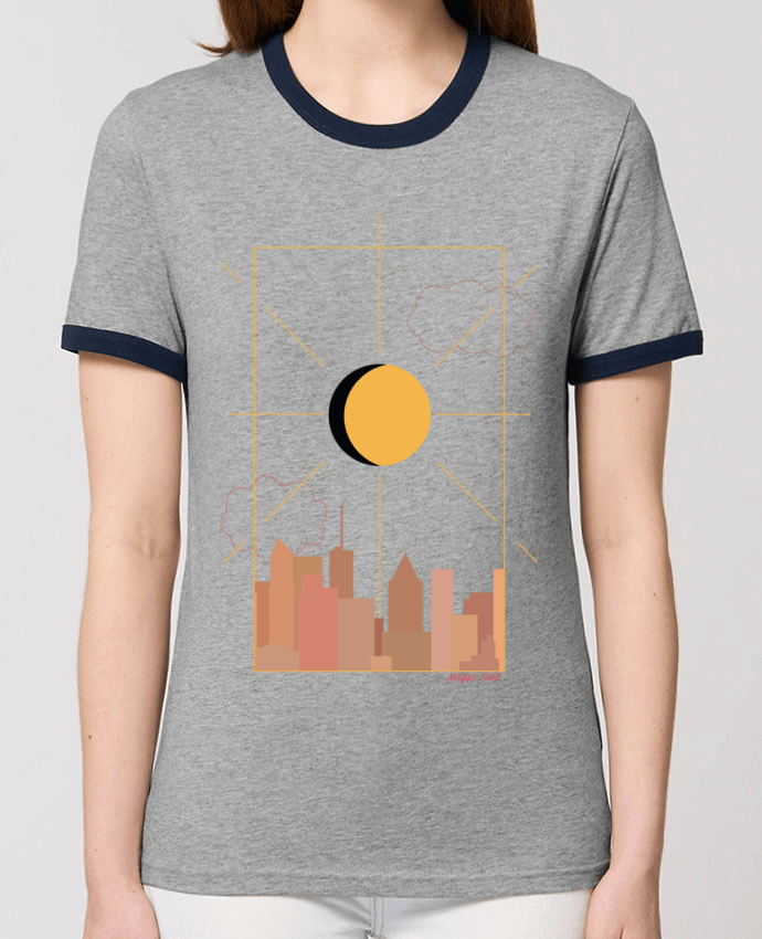 T-Shirt Contrasté Unisexe Stanley RINGER Ville abstraite por Maggie E.