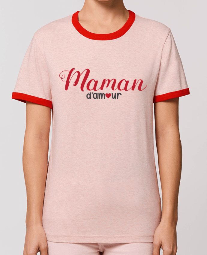 T-Shirt Contrasté Unisexe Stanley RINGER Maman d'amour por tunetoo