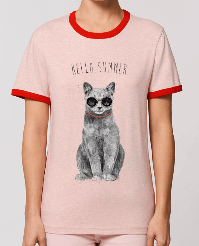 T-Shirt Contrasté Unisexe Stanley RINGER Hello Summer por Balàzs Solti