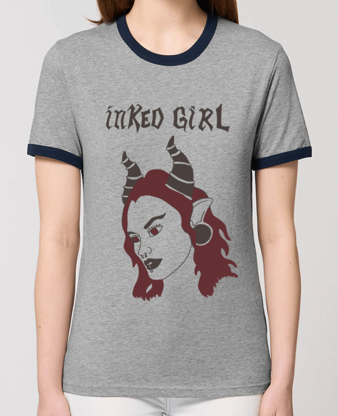 T-Shirt Contrasté Unisexe Stanley RINGER inked girl por Yazz