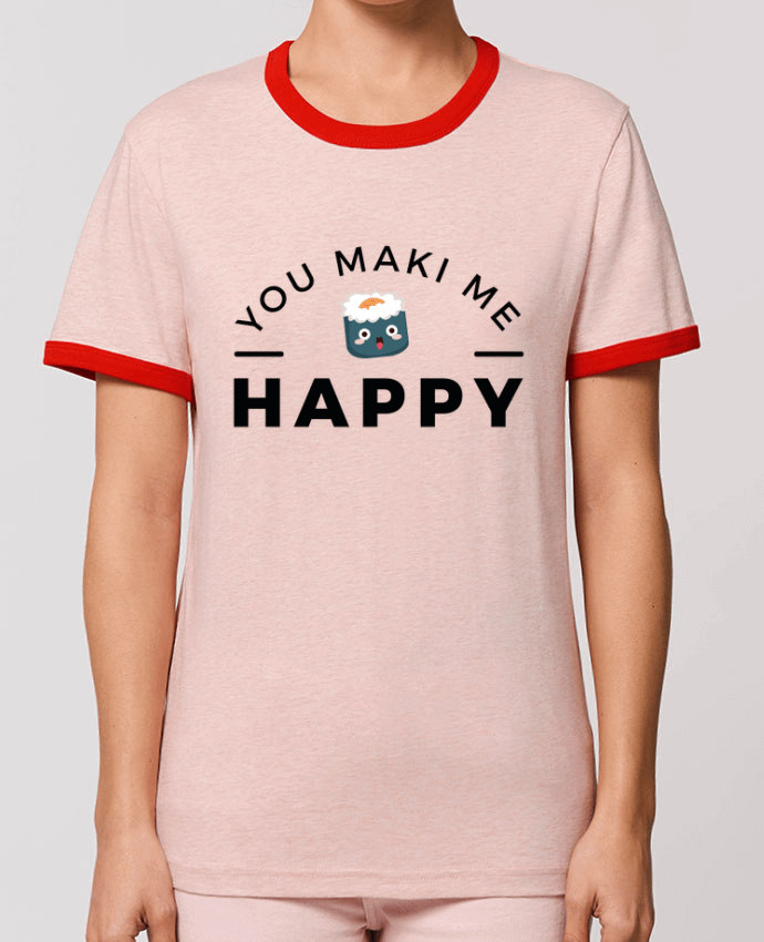 T-Shirt Contrasté Unisexe Stanley RINGER You Maki me Happy por Nana