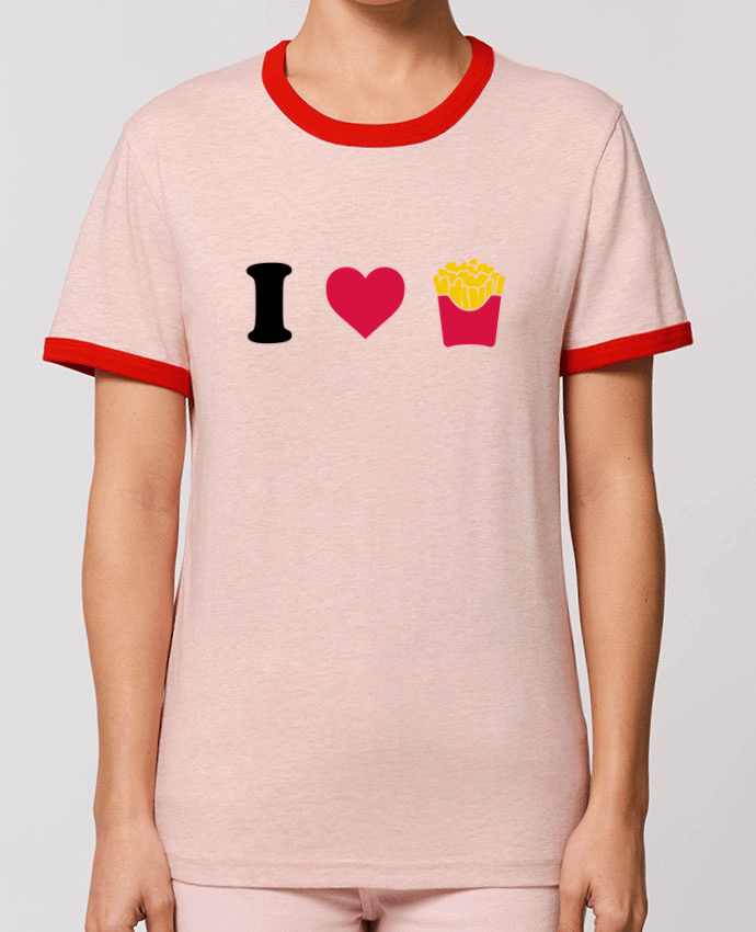 T-Shirt Contrasté Unisexe Stanley RINGER I love fries por tunetoo