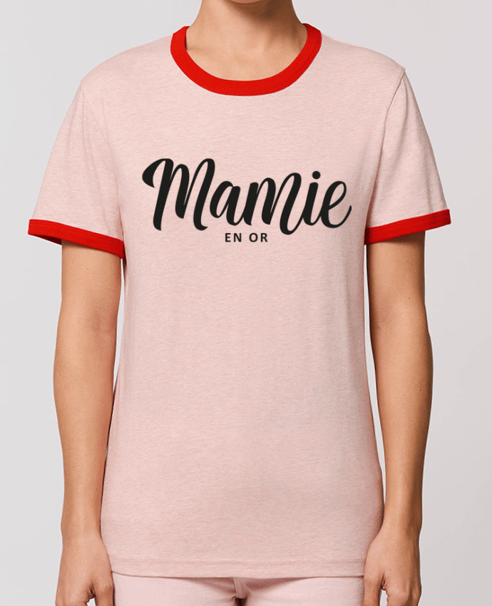 T-Shirt Contrasté Unisexe Stanley RINGER Mamie en or por FRENCHUP-MAYO