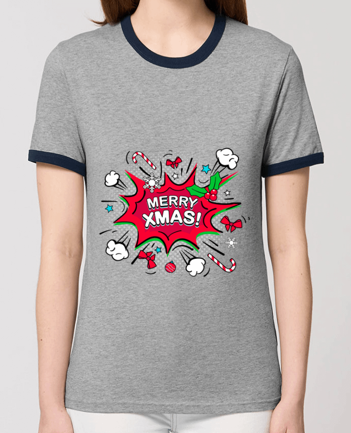 T-Shirt Contrasté Unisexe Stanley RINGER Merry XMAS por MAX AND MORE