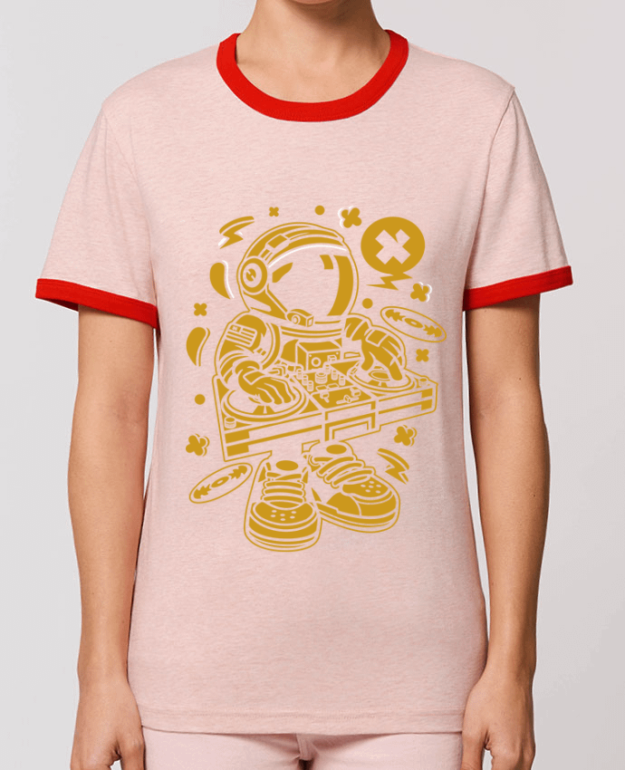 T-Shirt Contrasté Unisexe Stanley RINGER Dj Astronaute Golden Cartoon | By Kap Atelier Cartoon por Kap Atelier