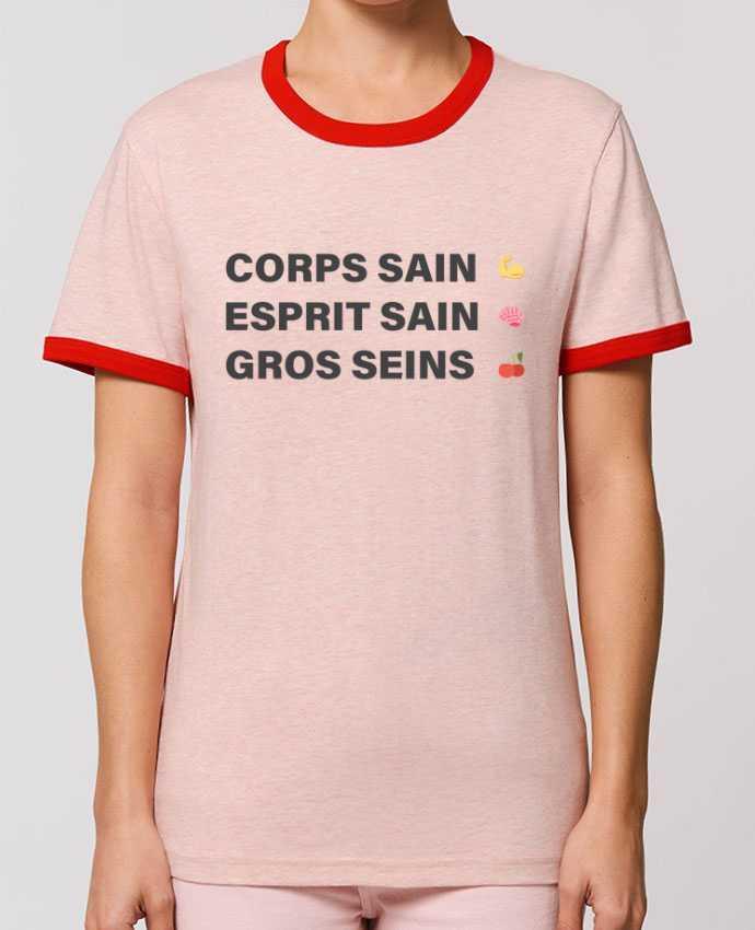 T-Shirt Contrasté Unisexe Stanley RINGER Corps sain Esprit Sain gros Seins by tunetoo