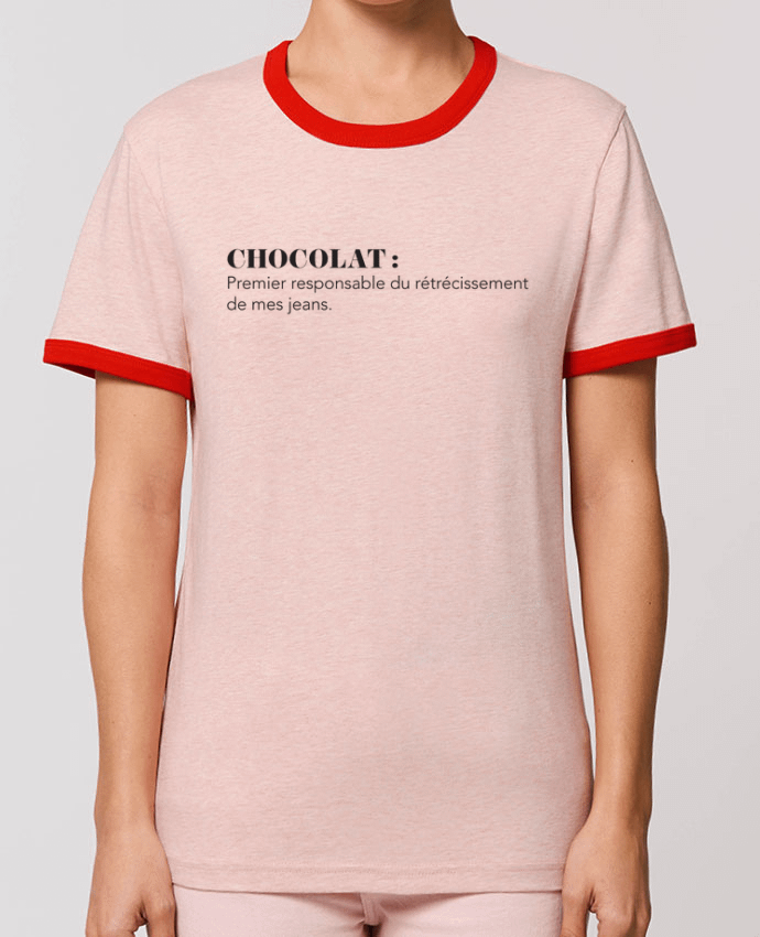 T-Shirt Contrasté Unisexe Stanley RINGER Chocolat : Responsable du rétrécissement des jeans por tunetoo