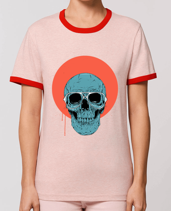 T-Shirt Contrasté Unisexe Stanley RINGER Blue skull por Balàzs Solti