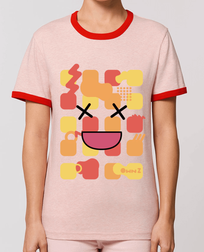 T-Shirt Contrasté Unisexe Stanley RINGER Style Appli be Happy Own Z by Own Z