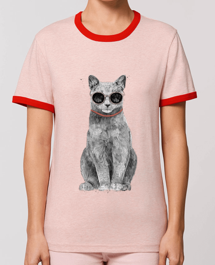 T-Shirt Contrasté Unisexe Stanley RINGER Summer Cat by Balàzs Solti
