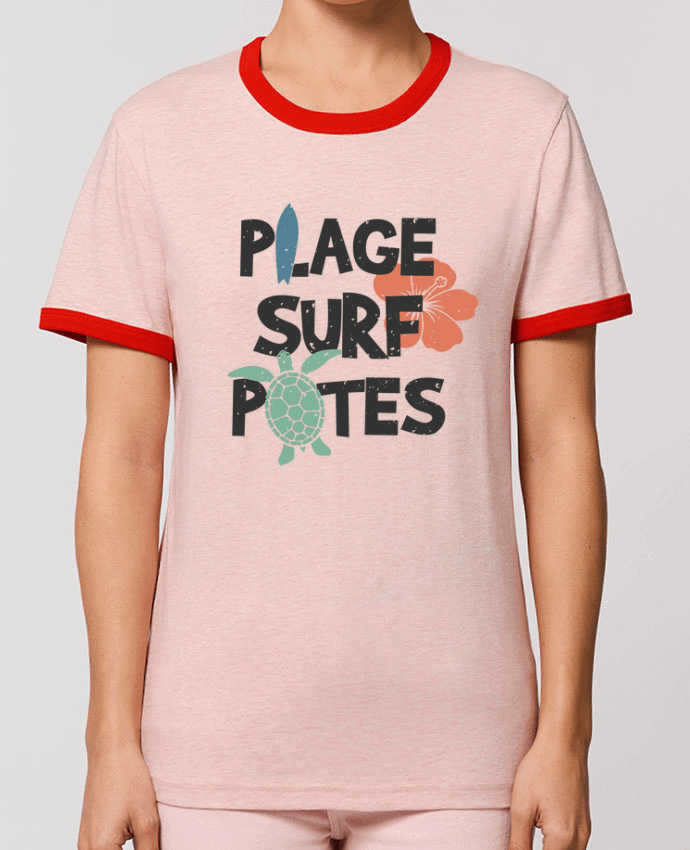 T-Shirt Contrasté Unisexe Stanley RINGER Plage Surf Potes por tunetoo