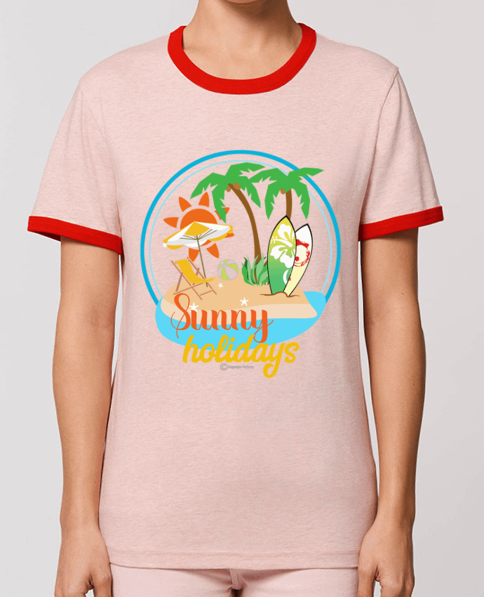 T-Shirt Contrasté Unisexe Stanley RINGER Sunny holidays - modèle t-shirt clair by bigpapa-factory