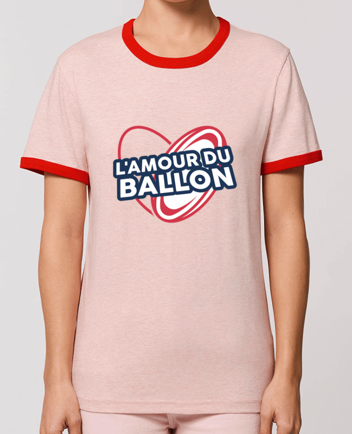 T-Shirt Contrasté Unisexe Stanley RINGER L'amour du ballon - rugby por tunetoo