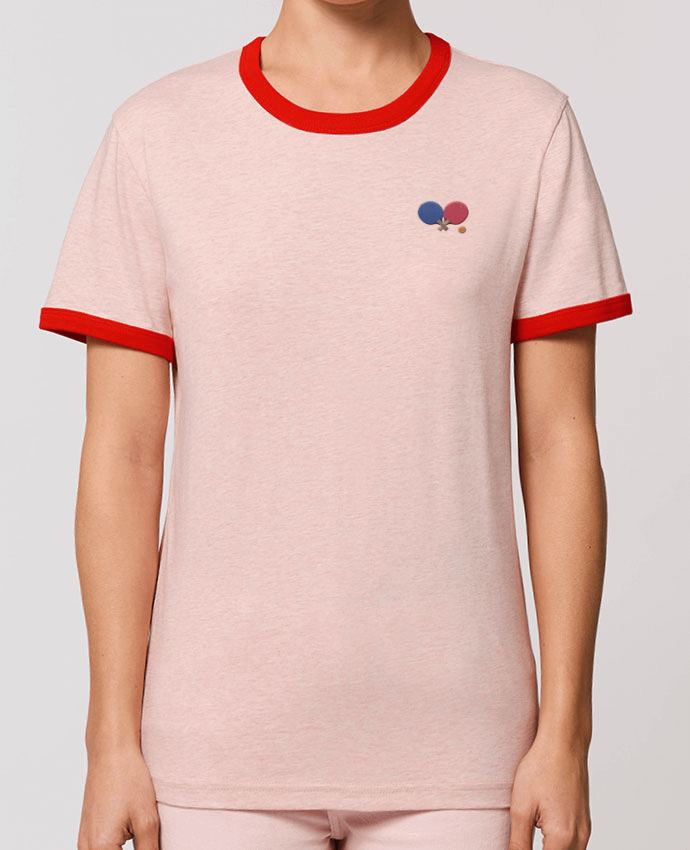 T-Shirt Contrasté Unisexe Stanley RINGER brodé Ping Pong Par  tunetoo