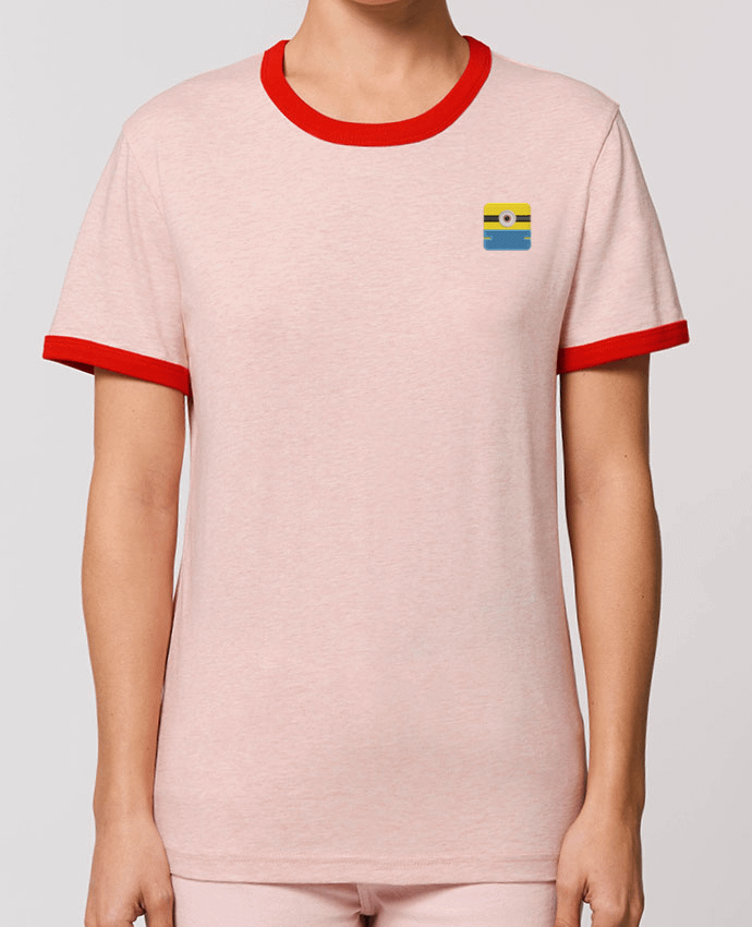 T-Shirt Contrasté Unisexe Stanley RINGER brodé Minion carré brodé Par  tunetoo