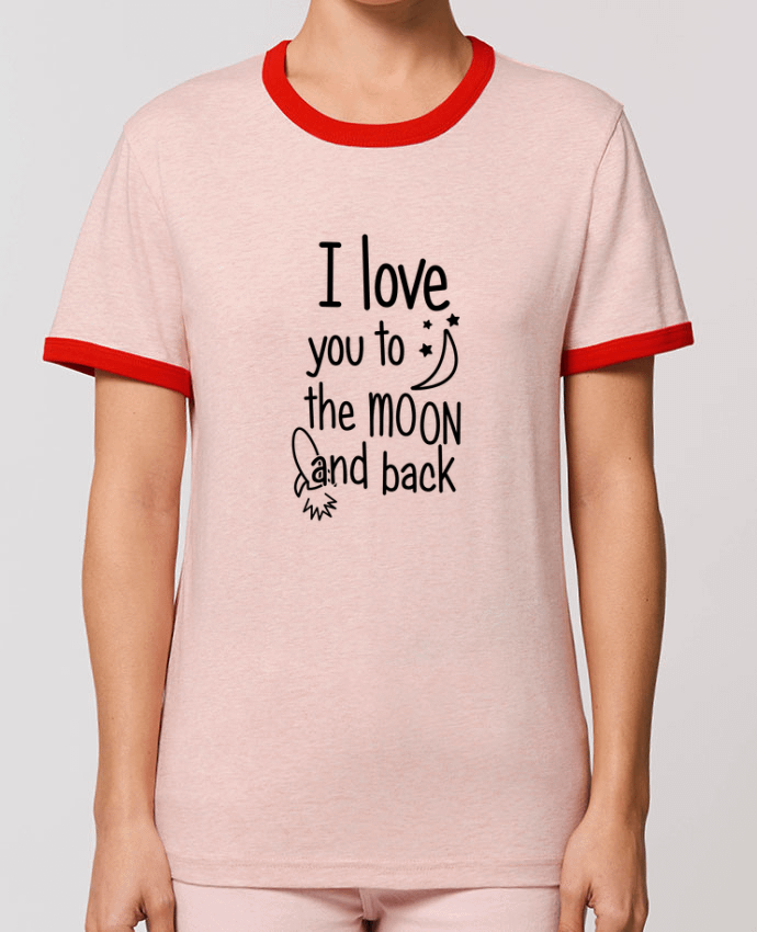 T-shirt brodé I love you to the moon and back Par  tunetoo
