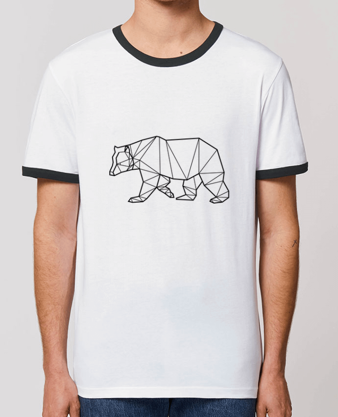 Unisex ringer t-shirt Ringer Bear Animal Prism by Yorkmout