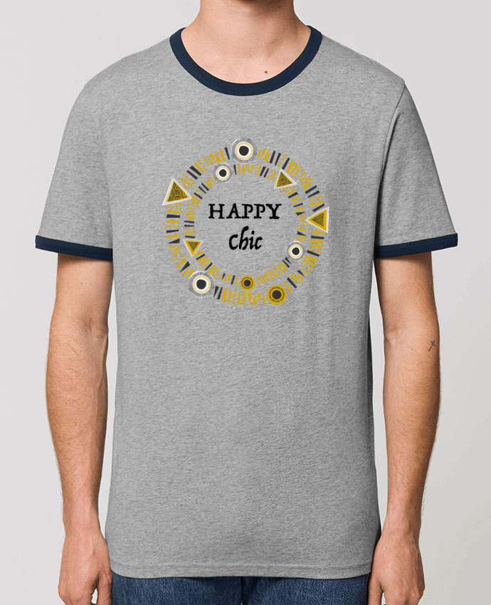 Unisex ringer t-shirt Ringer Happy Chic by LF Design